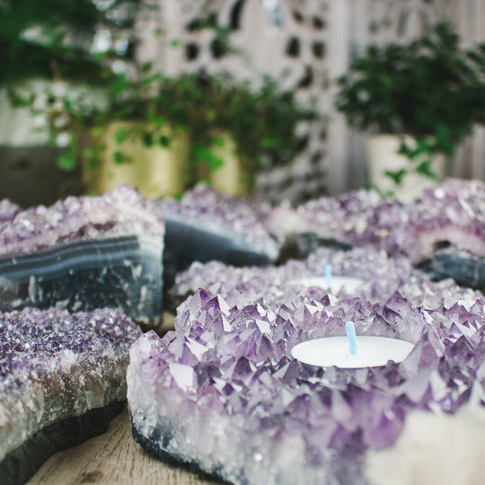 Ametist, ljushållare av kluster