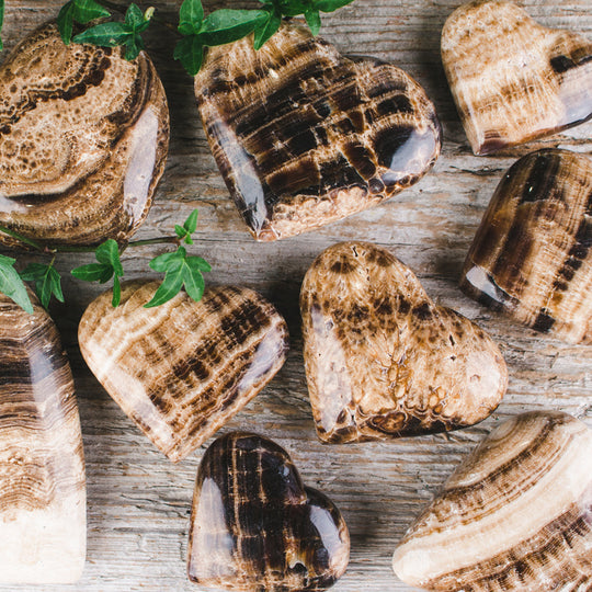 Chokladkalcit, trumlad