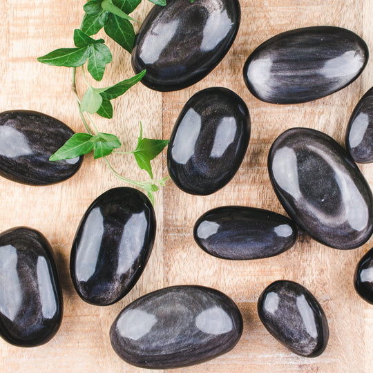 Silver Sheen Obsidian, touchstone